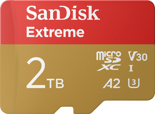 Cartão de Memória microSDXC SanDisk Extreme, 2TB, Classe 10 / UHS-1 U3 SDSQXAV-2T00-GN6MN