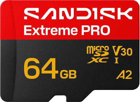 Cartão de Memória microSDXC SanDisk Extreme Pro A2, 64Gb, Classe 10 / UHS-1 U3, Com Adaptador SDSQXCU-064G-GS6MA