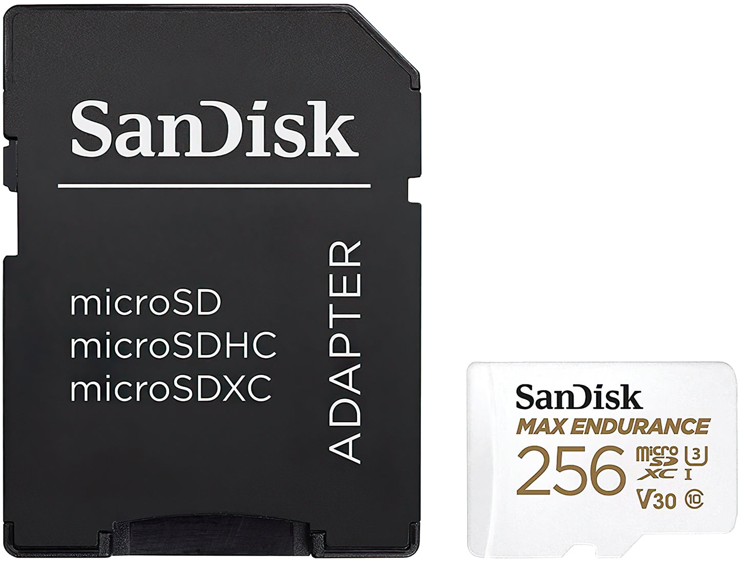 Cartão de Memória microSDXC SanDisk High Endurance, 256Gb, Classe 10 / UHS-1 U3, Com Adaptador SDSQQNR-256G-GN6IA
