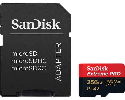 Cartão de Memória microSDXC SanDisk Extreme Pro, 256Gb, Classe 10 / UHS-1 U3, Com Adaptador SDSQXCD-256G-GN6MA