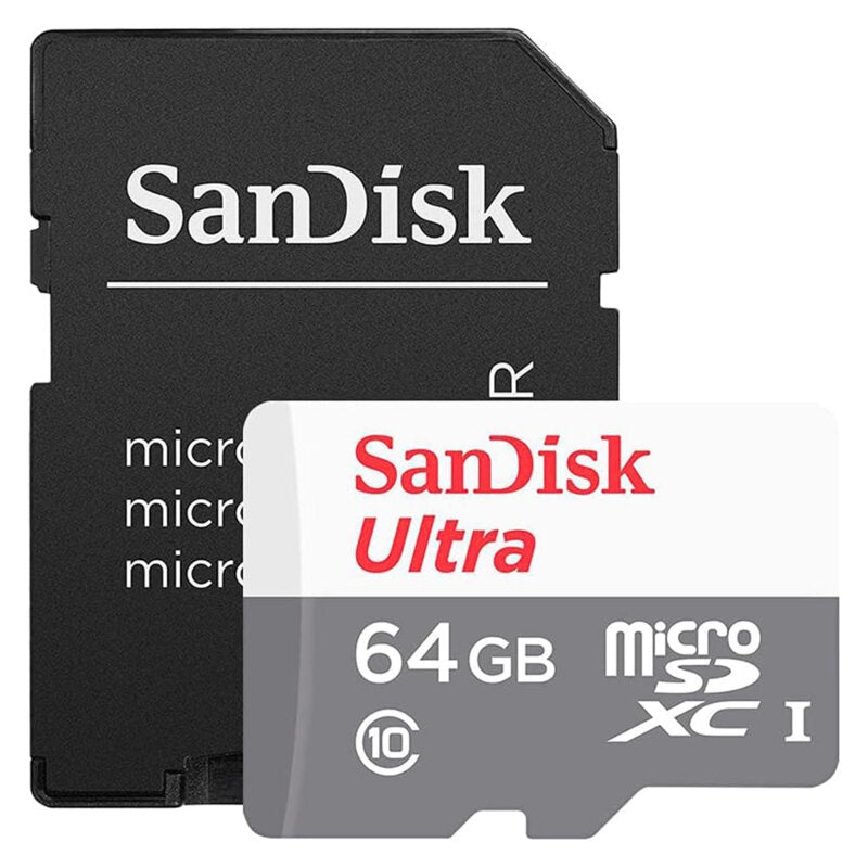 Cartão de Memória microSDXC SanDisk Ultra, 64Gb, Classe 10, Com Adaptador SDSQUNR-064G-GN3MA