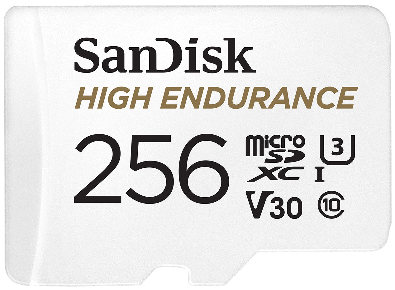 Cartão de Memória microSDXC SanDisk High Endurance, 256Gb, Classe 10 / UHS-1 U3, Com Adaptador SDSQQNR-256G-GN6IA