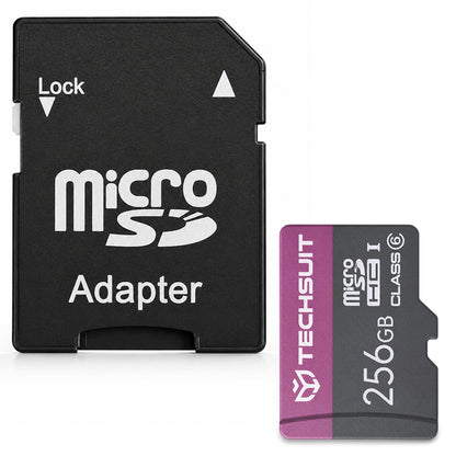 Cartão de Memória microSDXC Techsuit THCM27, 256Gb, Classe 6, Com Adaptador