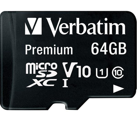 Cartão de Memória microSDXC Verbatim, 64Gb, Classe 10 / UHS-1 U1, Com Adaptador