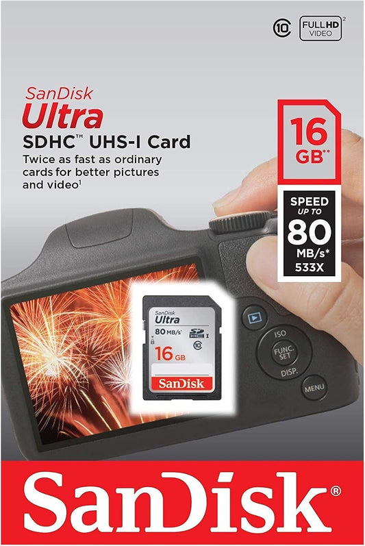 Cartão de Memória SDHC SanDisk Ultra, 16Gb, Classe 10 SDSDUNC-016G-GN6IN