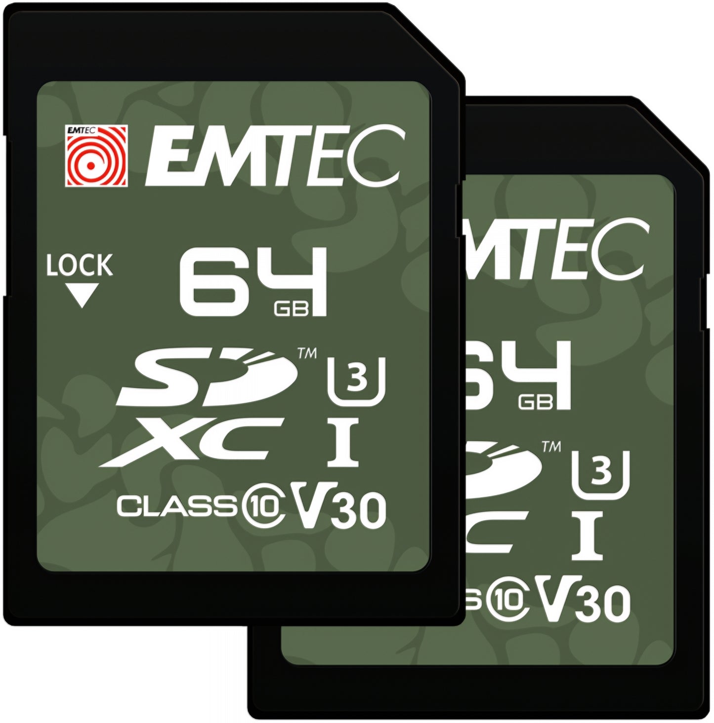 Cartão de Memória SDXC Emtec Rugged Outdoor, 64Gb, Classe 10 / UHS-1 U3, Conjunto 2 unidades ECMSD64GXCU3ORP