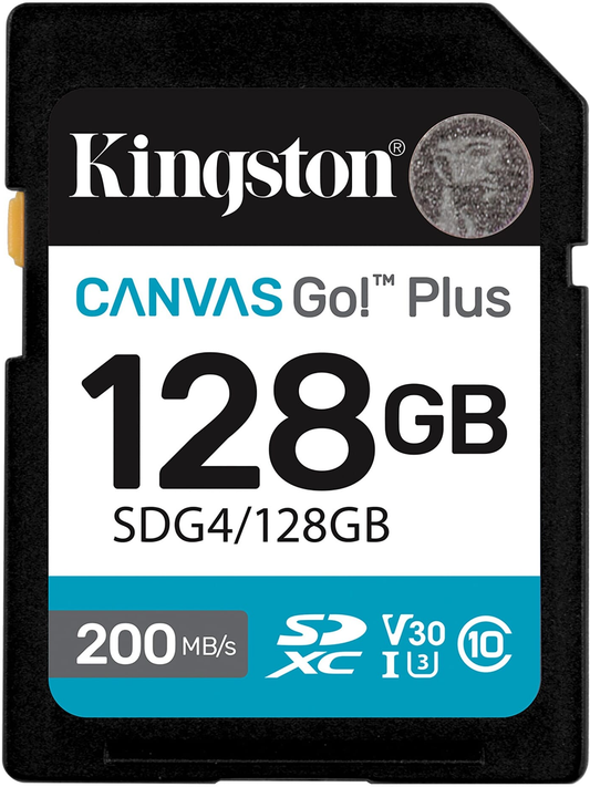 Cartão de Memória SDXC Kingston Canvas Go Plus, 128Gb, Classe 10 / UHS-1 U3 SDG4/128GB