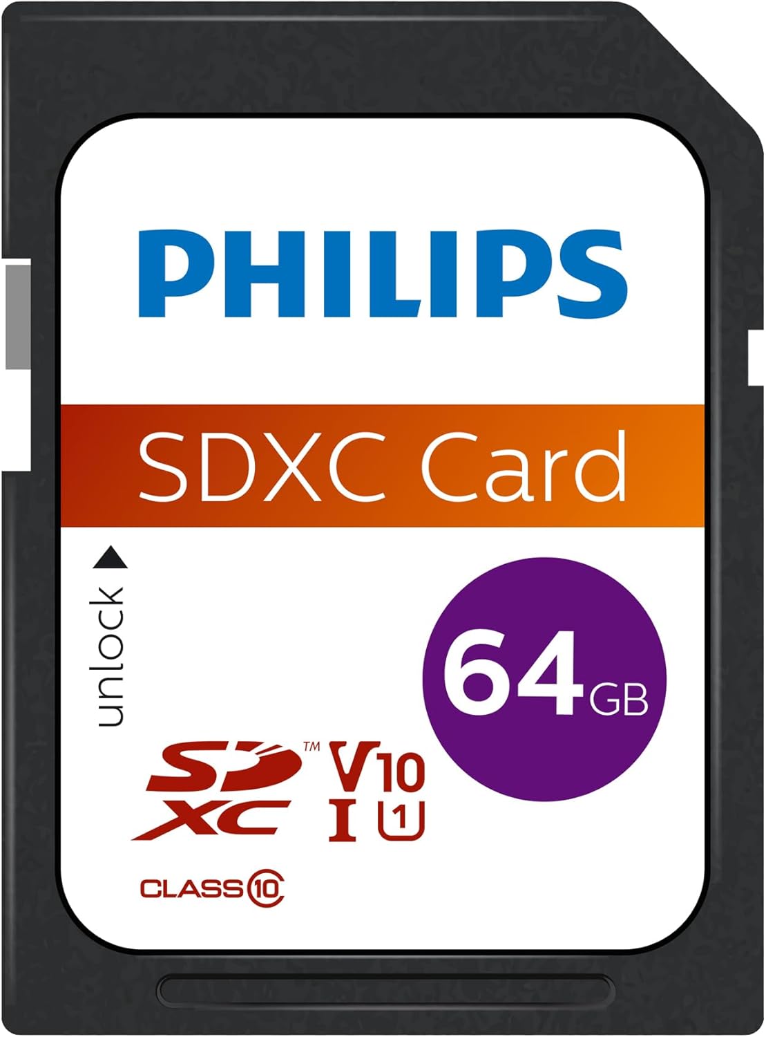 Cartão de Memória SDXC Philips, 64Gb, Classe 10 / UHS-1 U1 FM64SD55B/00