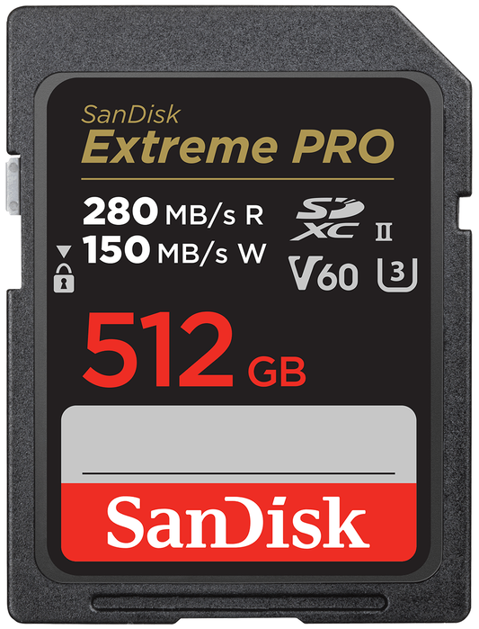 Cartão de Memória SDXC SanDisk Extreme Pro, 512Gb, Classe 10 / UHS-2 U3 SDSDXEP-512G-GN4IN