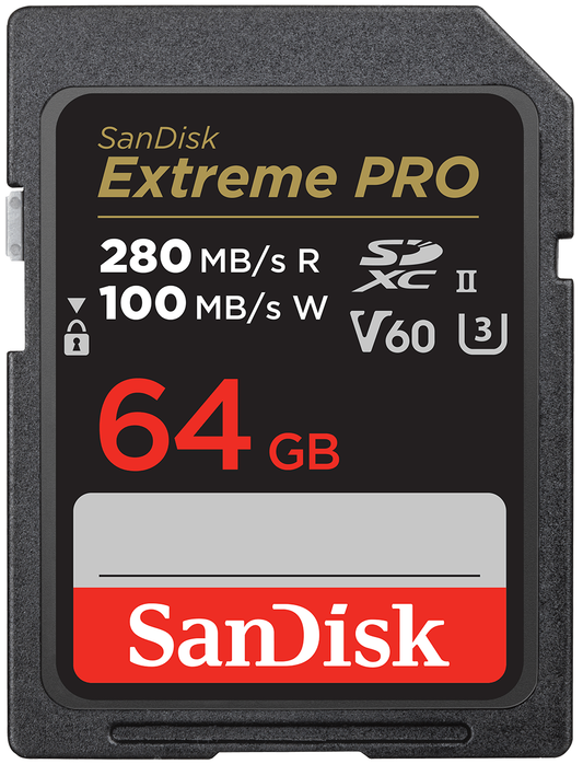 Cartão de Memória SDXC SanDisk Extreme Pro, 64Gb, Classe 10 / UHS-2 U3 SDSDXEP-064G-GN4IN
