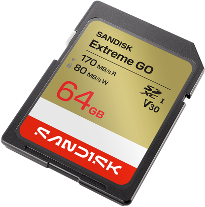 Cartão de Memória SDXC SanDisk Extreme Go, 64Gb, Classe 10 / UHS-1 U1 SDSDXGN-064G-GNCIN