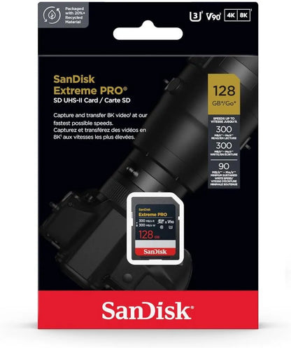 Cartão de Memória SDXC SanDisk Extreme Pro, 128Gb, Classe 10 / UHS-2 U3 SDSDXDM-128G-GN4IN