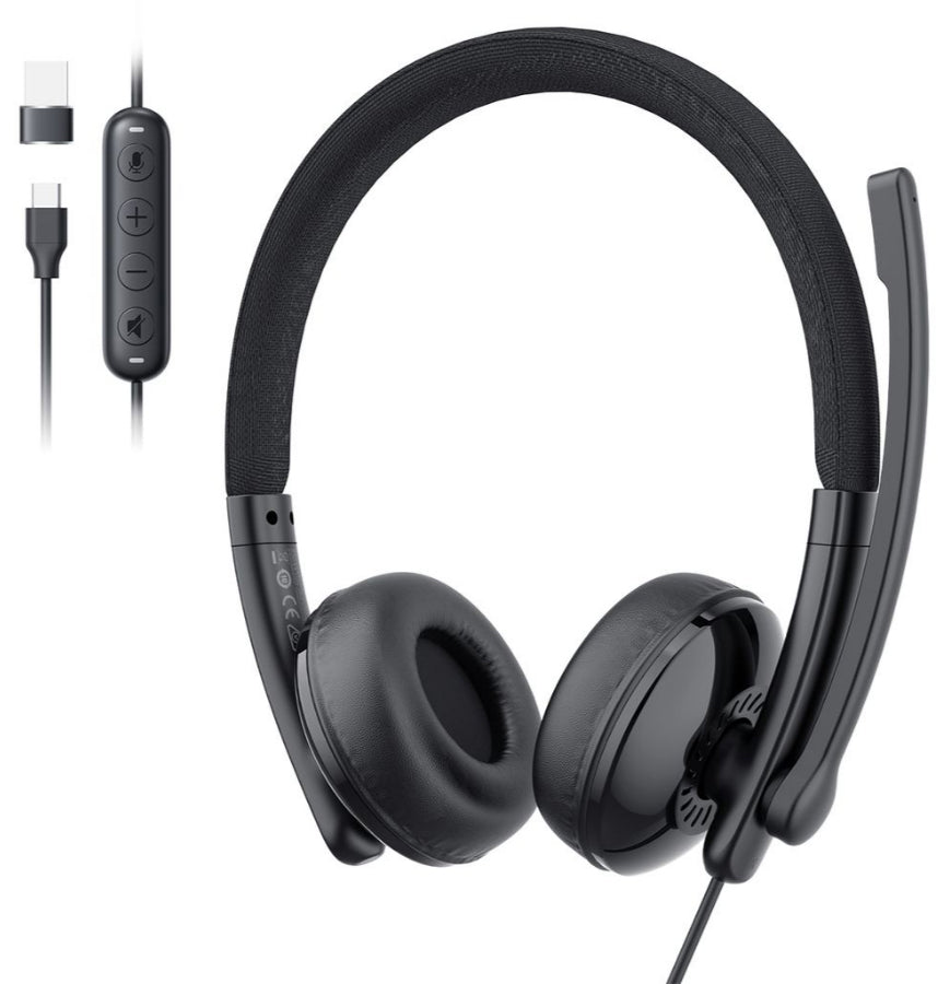 USB-C / USB-A Call Center Headset EMEET GeniusCall HS50, Black