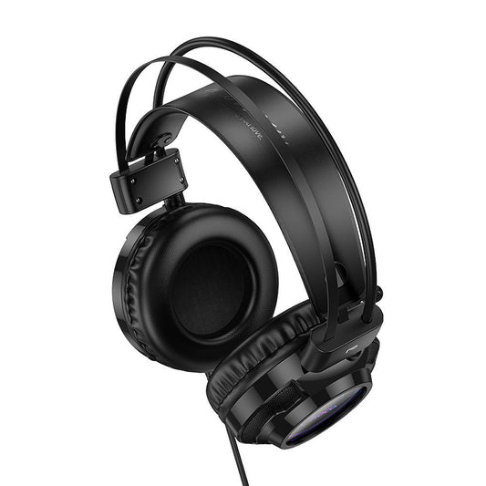 Auriculares Gaming 3.5mm HOCO W110, RGB, Pretos