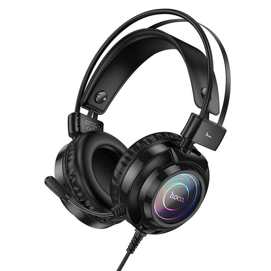 Auriculares Gaming 3.5mm HOCO W110, RGB, Pretos