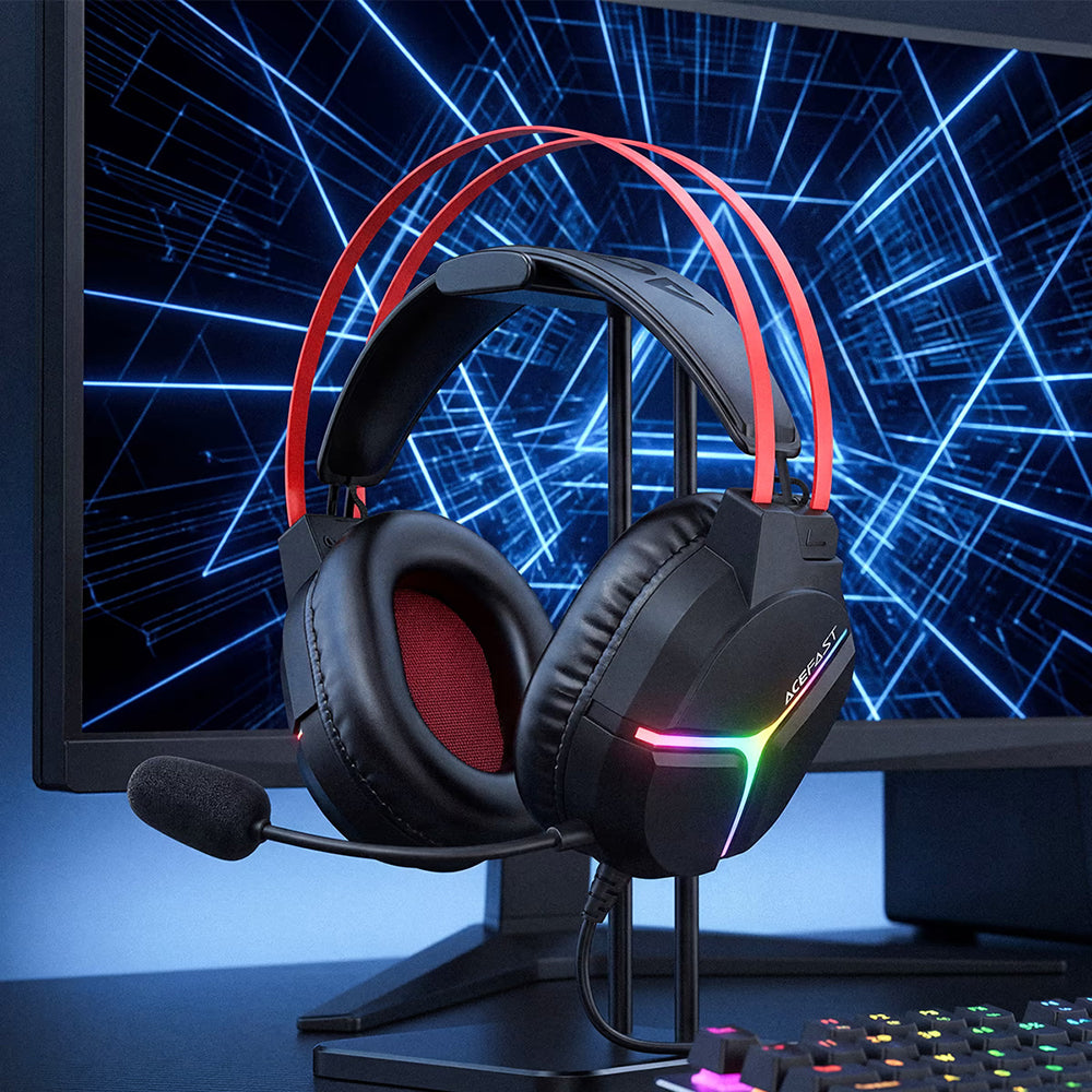 Auriculares Gaming 3.5mm Acefast H16, RGB, 2m, Pretos