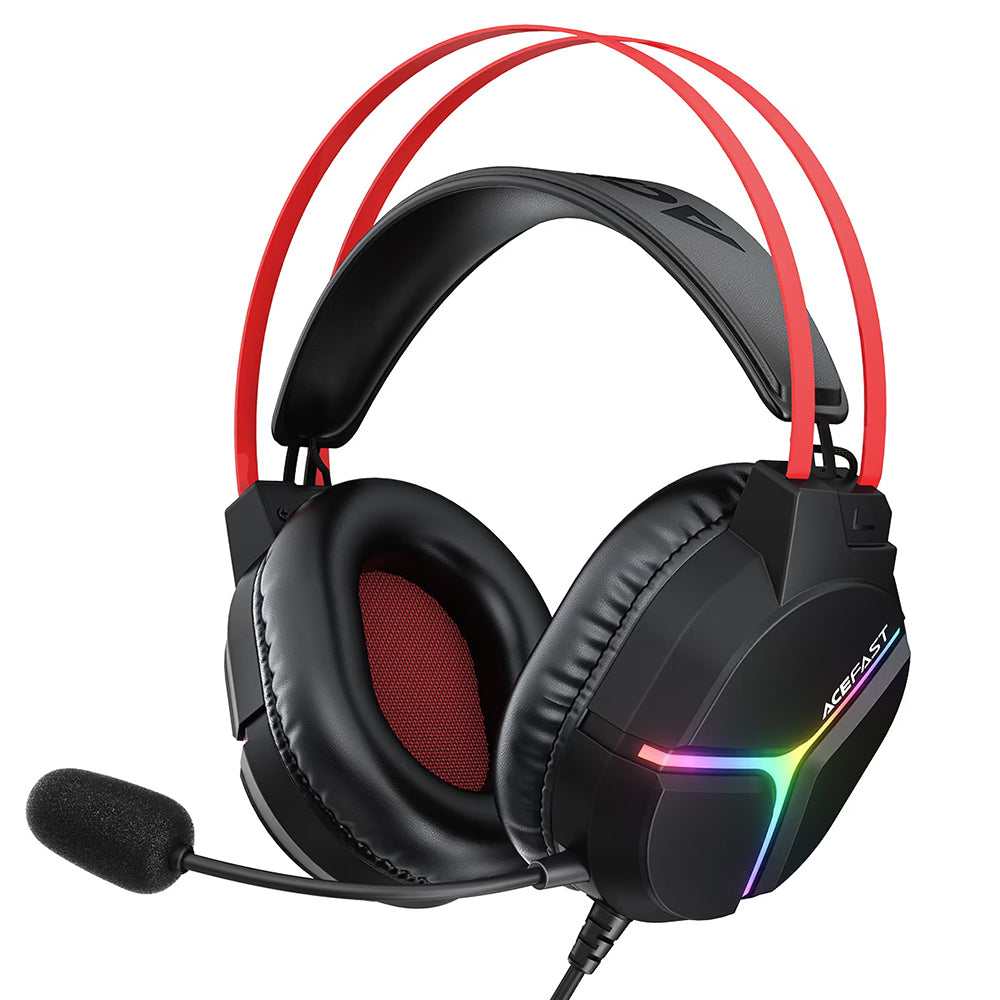 Auriculares Gaming 3.5mm Acefast H16, RGB, 2m, Pretos