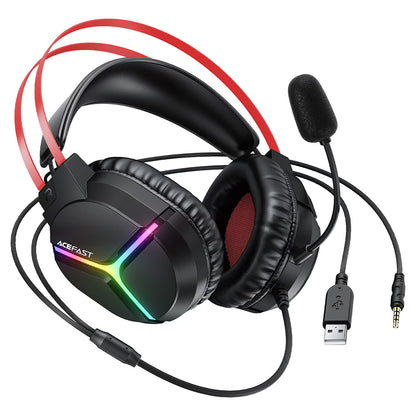 Auriculares Gaming 3.5mm Acefast H16, RGB, 2m, Pretos