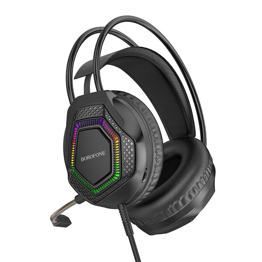 Auriculares Gaming 3.5mm Borofone BO105 Thunder, RGB, 2m, Pretos