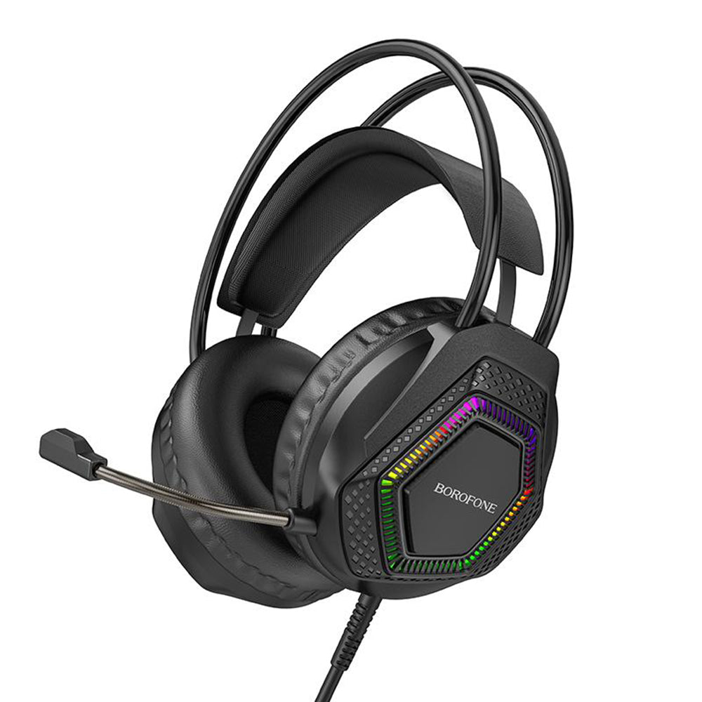 Auriculares Gaming 3.5mm Borofone BO105 Thunder, RGB, 2m, Pretos
