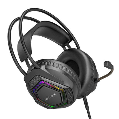 Auriculares Gaming 3.5mm Borofone BO105 Thunder, RGB, 2m, Pretos