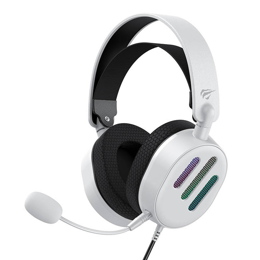 Auscultadores Gaming 3.5mm HAVIT H2038U, RGB, 2.1m, Brancos