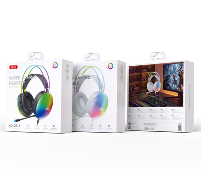 Auriculares Gaming 3.5mm XO Design GE11, RGB, Pretos