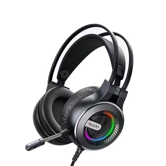 Auscultadores Gaming 3.5mm Yesido EK02, RGB, 2.2m, Pretos