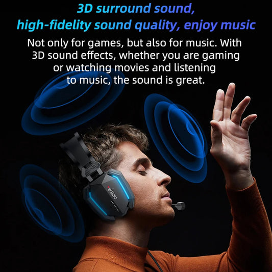 Auscultadores Gaming 3.5mm Yesido EK03, RGB, 2m, Pretos