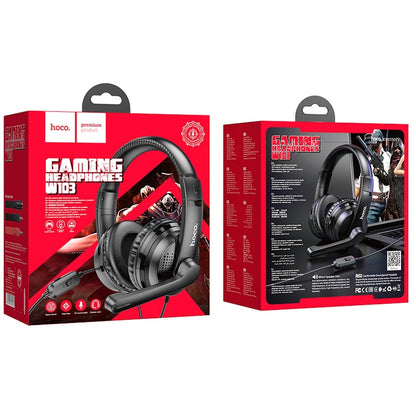 Auriculares Gaming 3.5mm HOCO W103, Pretos