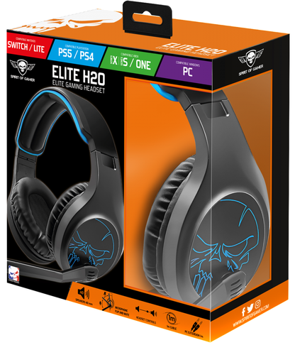 Auscultadores de 3,5 mm Spirit of Gamer ELITE-H20, preto MIC-EH20