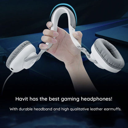 Headphones Gaming USB HAVIT H2230U, 1.8m, Brancas