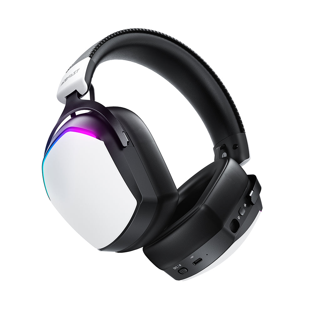 Auscultadores Gaming Wireless Acefast H11, RGB, BT / Wi-FI / Com fios, Brancos