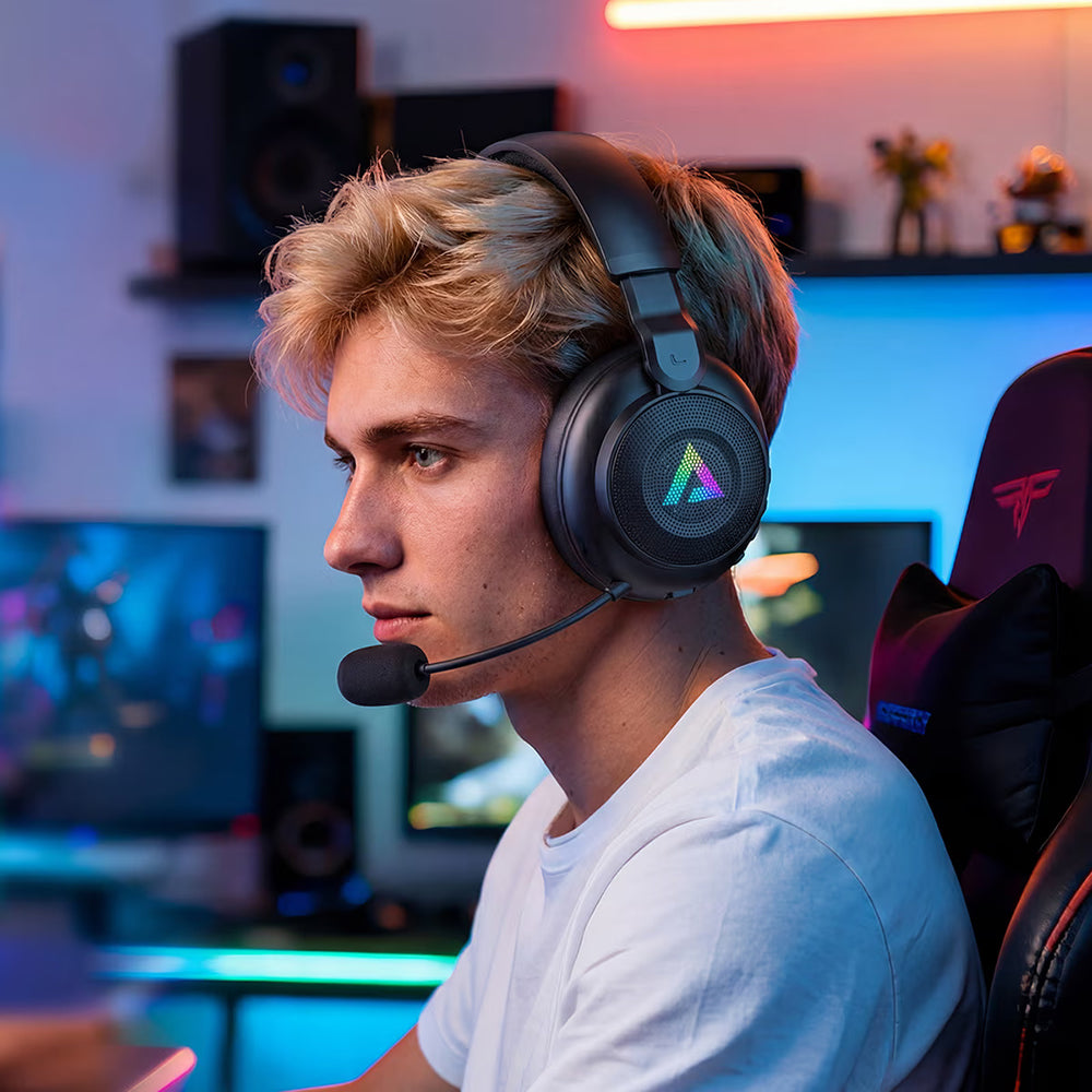 Auriculares Gaming Sem Fios Acefast H15, RGB, BT / Wi-FI / Com Fio, Pretos
