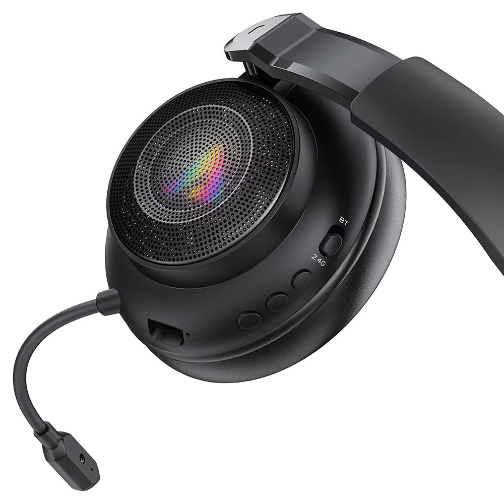 Auriculares Gaming Sem Fios Acefast H15, RGB, BT / Wi-FI / Com Fio, Pretos