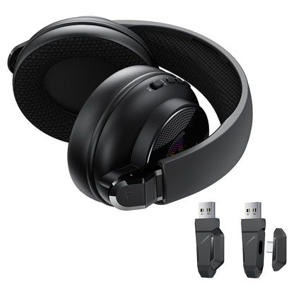 Auriculares Gaming Sem Fios Acefast H15, RGB, BT / Wi-FI / Com Fio, Pretos