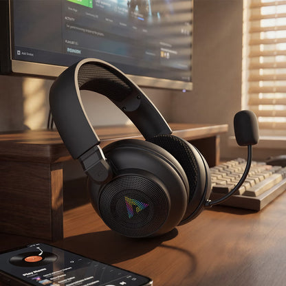 Auriculares Gaming Sem Fios Acefast H15, RGB, BT / Wi-FI / Com Fio, Pretos