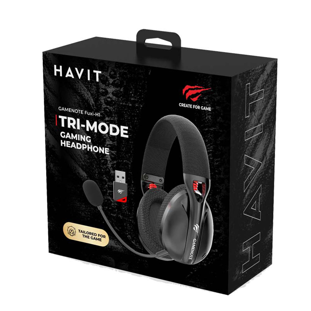 Auriculares Gaming Wireless HAVIT Fuxi-H3, BT / Wi-Fi / Com fios, Cinzento