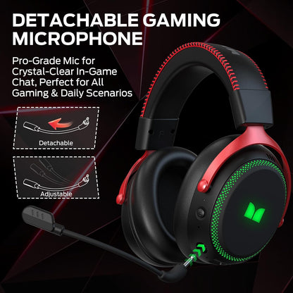 Auriculares Gaming Sem Fios Monster Mission 350, BT / Wi-Fi / Com Fio, Pretos