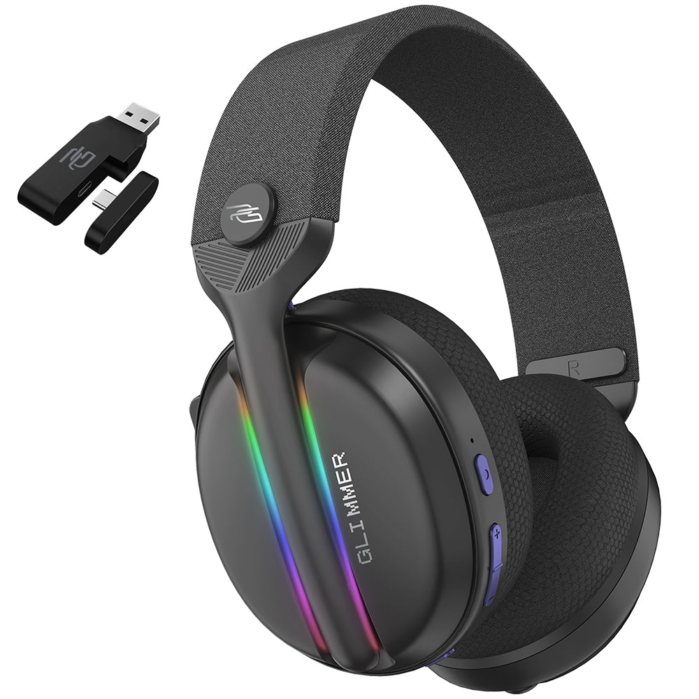 Auscultadores Gaming Wireless Proove Glimmer, RGB, BT / Wi-Fi / Com fios, Preto Roxo WHGL00022016