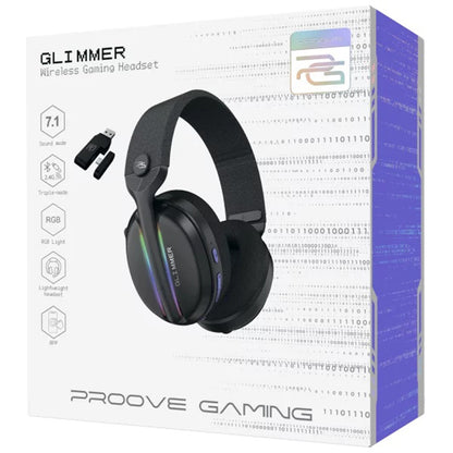 Auscultadores Gaming Wireless Proove Glimmer, RGB, BT / Wi-Fi / Com fios, Preto Roxo WHGL00022016