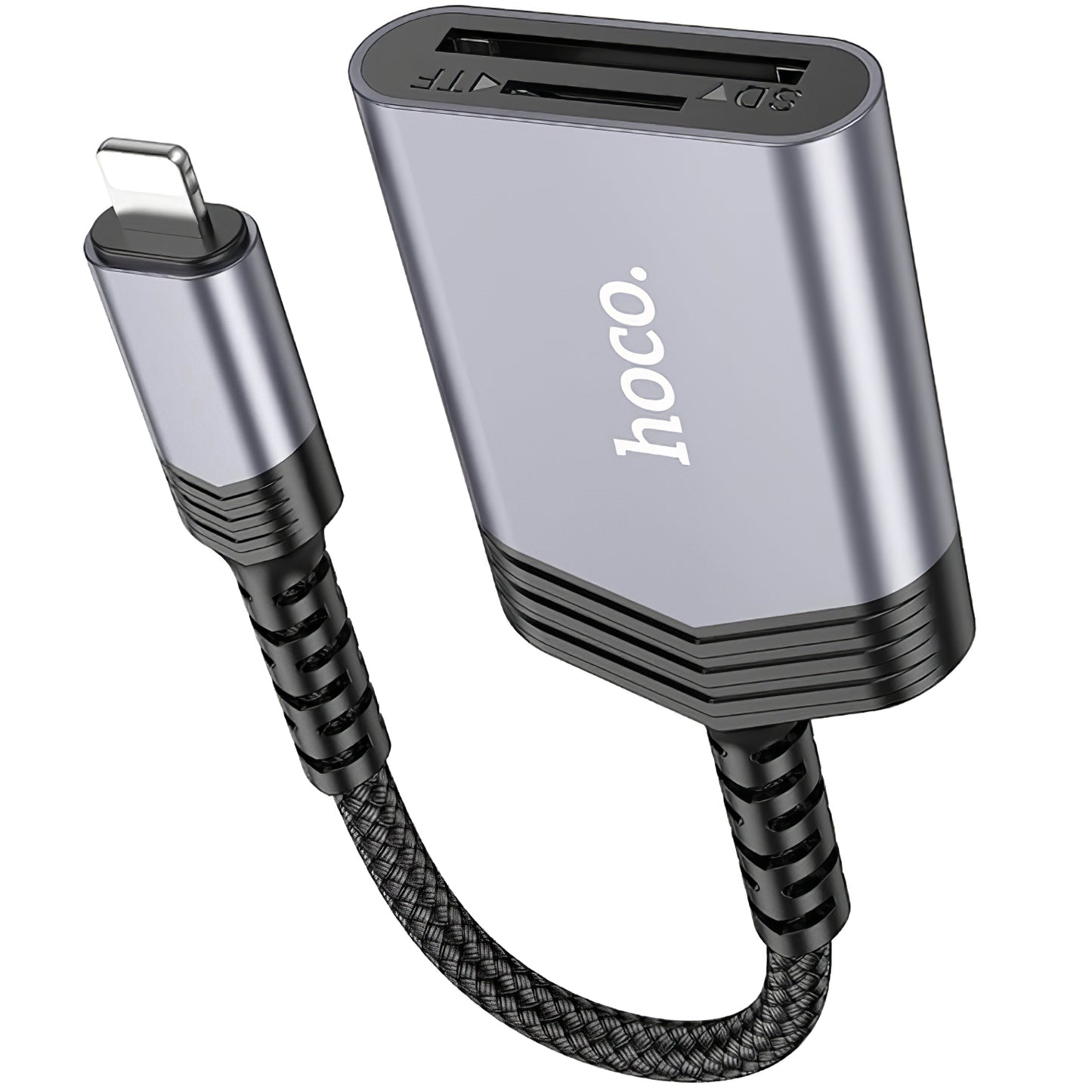 Leitor de Cartão Lightning HOCO UA25, SD - microSD, Cinzento