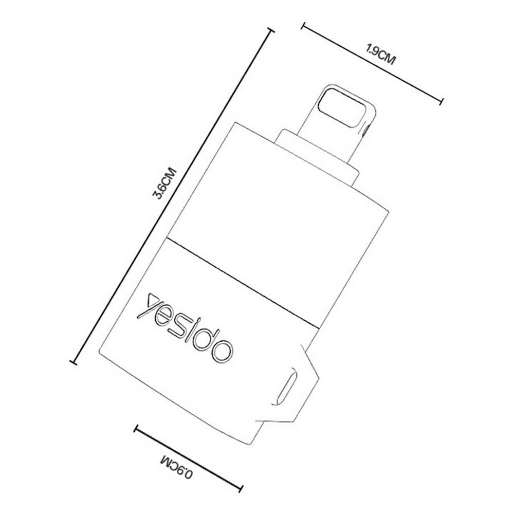 Leitor de Cartão Lightning Yesido GS38, microSD, Cinzento, Reembalado