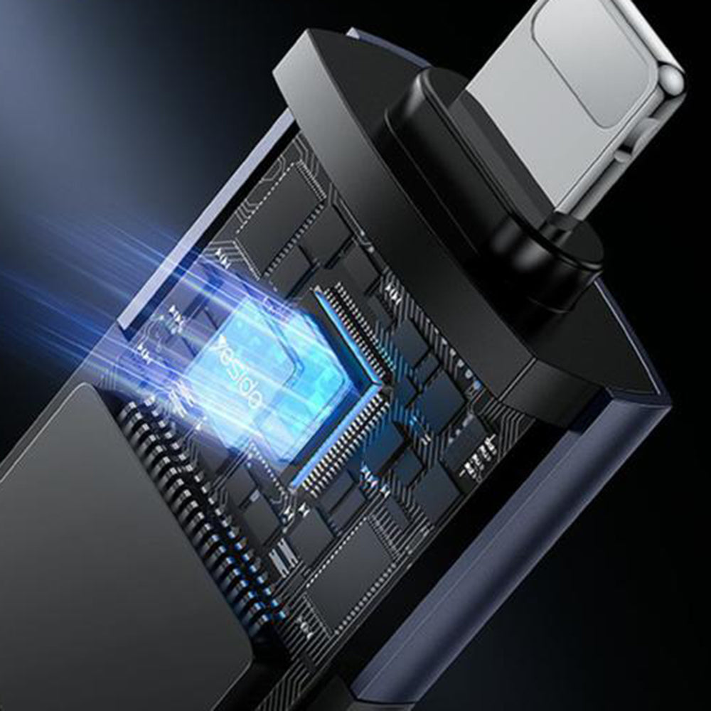 Leitor de Cartão Lightning Yesido GS38, microSD, Cinzento, Reembalado