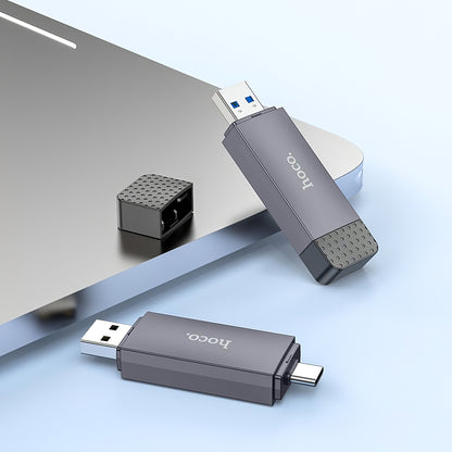 Leitor de cartões USB / USB-C HOCO HB45, SD - microSD, USB 2.0, cinzento 