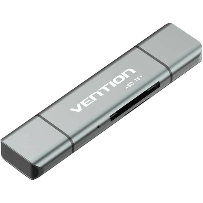 Leitor de Cartões USB / USB-C / microUSB Vention, SD - microSD, Cinzento CCJH0
