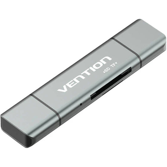 Leitor de Cartões USB / USB-C / microUSB Vention, SD - microSD, Cinzento CCJH0