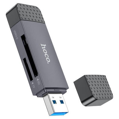 Leitor de Cartão USB 3.0 / USB-C HOCO HB45, SD - microSD, Cinzento