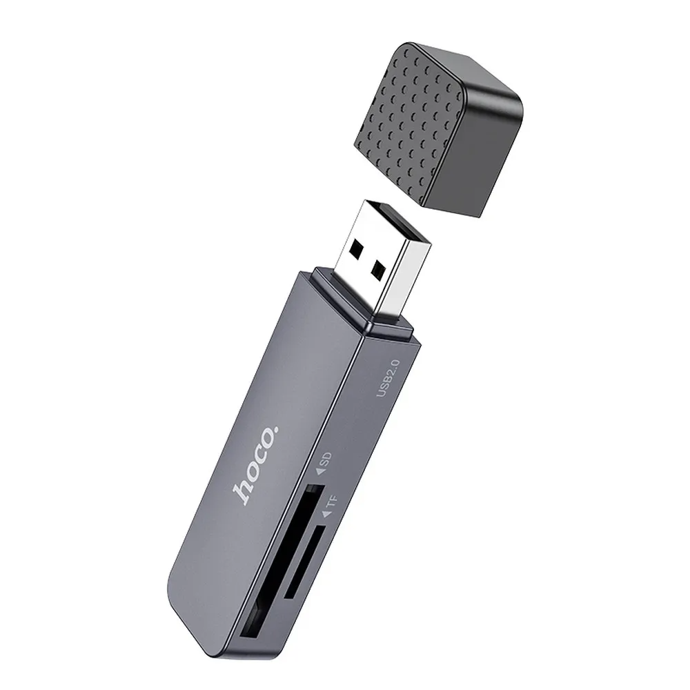 Leitor de Cartão USB 3.0 HOCO HB45, SD - microSD, Cinzento