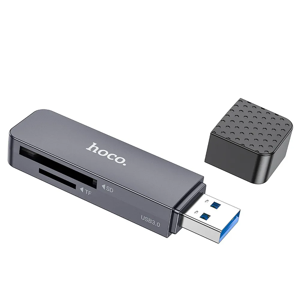 Leitor de Cartão USB 3.0 HOCO HB45, SD - microSD, Cinzento